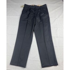 Dockers D4 Relaxed Fit True Chino Pleated Pants Mens 34x32 (34x31) Black NWT